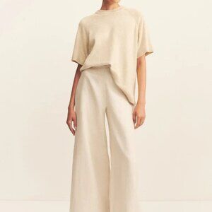 SHONA JOY elliot high waisted wide leg pant - parchment sz 10